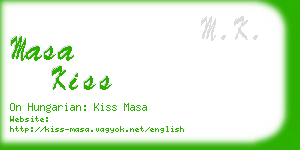 masa kiss business card